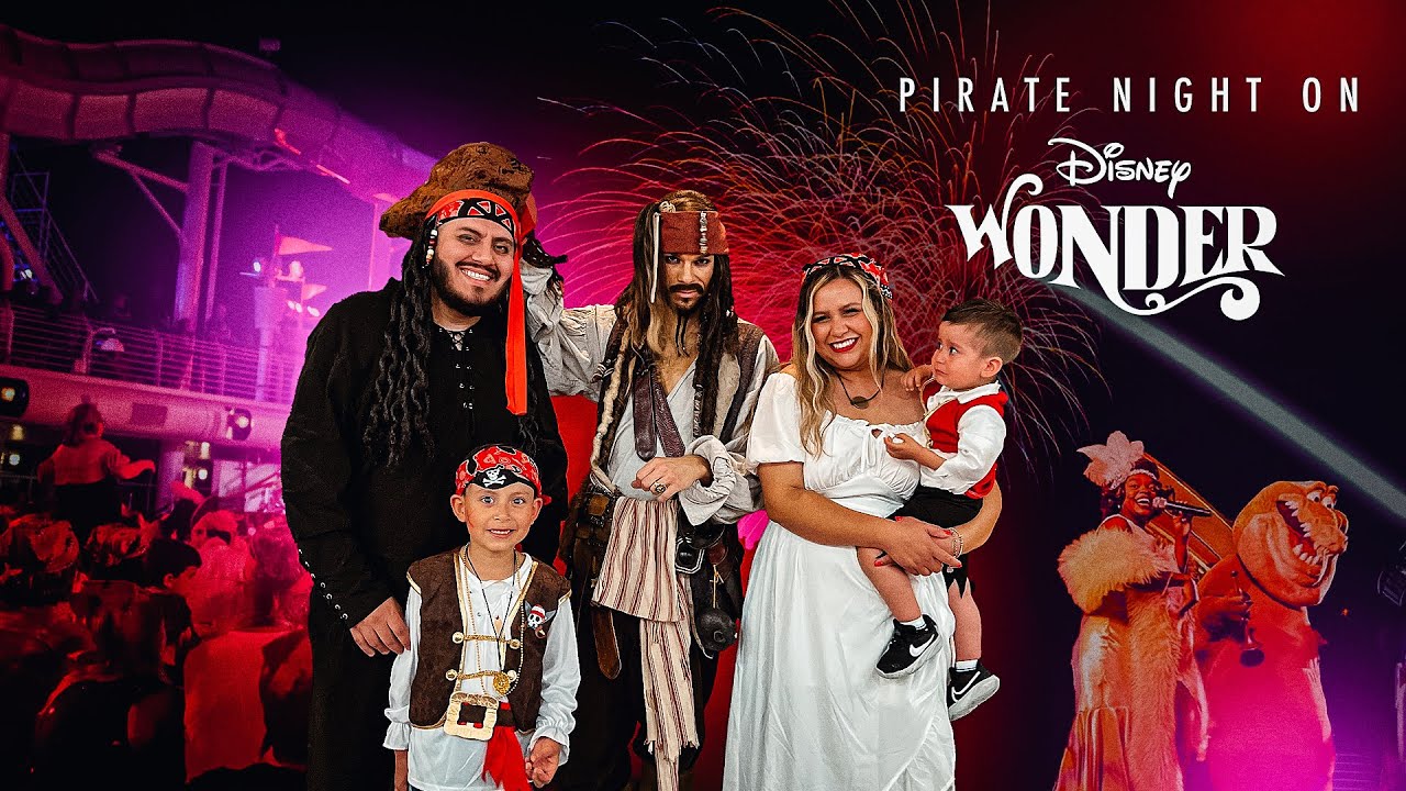Disney Cruise 2025 ✨ Day 2 on the Disney Wonder! 🛳️ ❤️ Pirate Night at Sea 🏴‍☠️ Tiana's Place 🐊