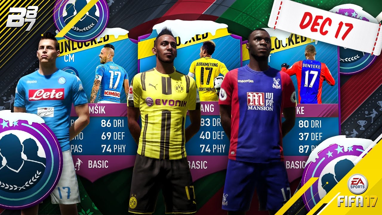 FUTMAS SQUAD BUILDER CHALLENGES! AUBAMEYANG BENTEKE AND HAMSIK UNLOCKS! | FIFA 17