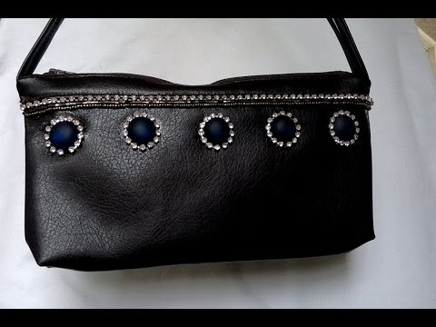 como decorar uma bolsa com cristal e vidro pedras