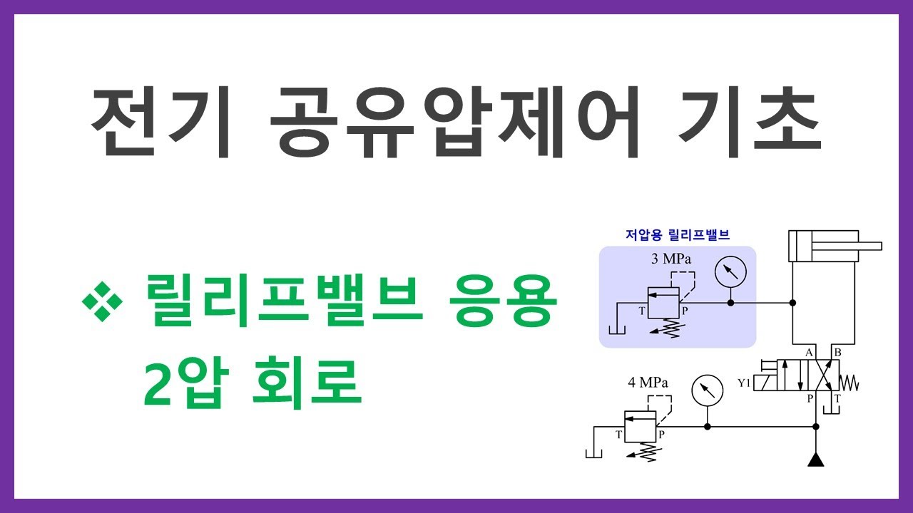 [기초] 릴리프밸브를 이용한 2압 회로 - YouTube