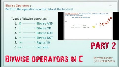 Bitwise operators in C || part 2 || in hindi || By vivek pandey