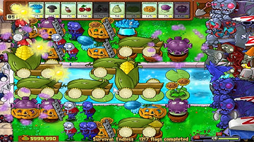 Plants vs. Zombies - Survival Endless (Pool) 7 Cob Cannon Strategy