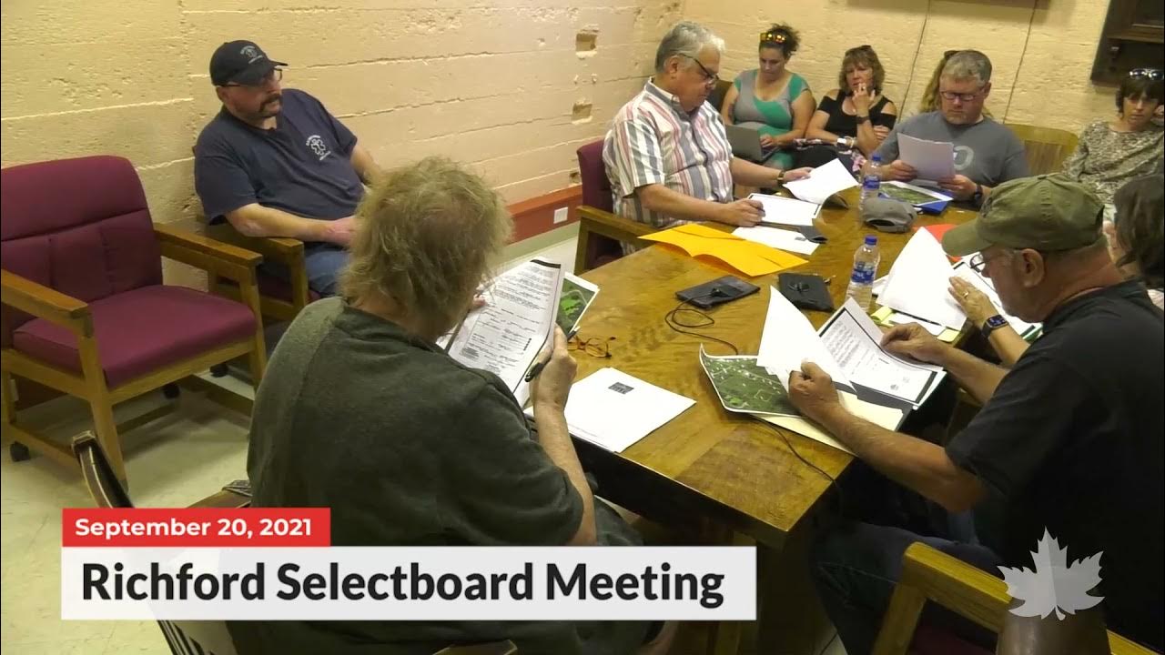 Richford Selectboard 09/20/2021 YouTube