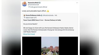 Lively & adorable: PM Modi on South Korean envoys' video of 'Naatu Naatu' dance screenshot 4