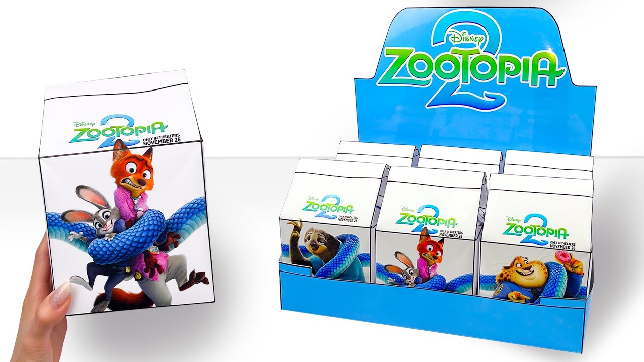 Paper DIY 🥛 Unboxing Zootopia Milk Box Blind Boxes | ASMR