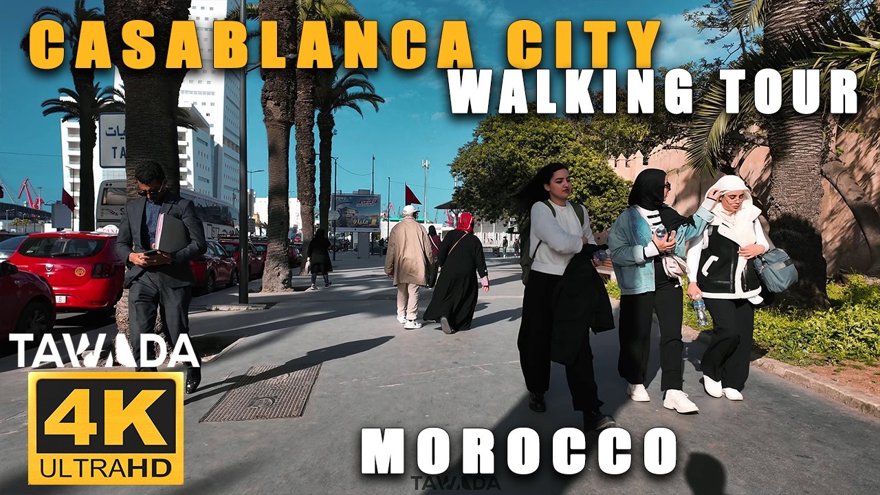 CASABLANCA City walking tour - Casablanca Morocco 4K UHD