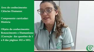 Aula de História - 7° ano - Professora Selma - Correção do renascimento e Humanismo