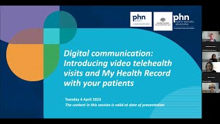 Digital communication: Introducing video telehealth visits and My Health Record (4 April 2023)