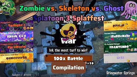 100x Battle Compilation | Zombie vs. Skeleton vs. Ghost Splatoon 3 Splatfest 🧟‍♂️☠️👻