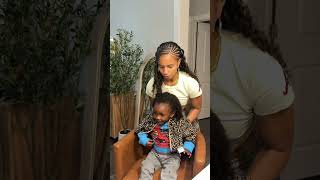Got baby brother fresh with some straight backs🩵🥹