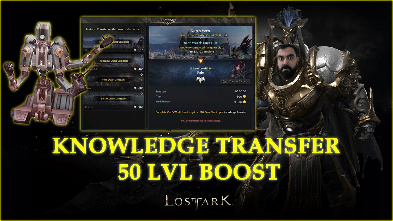 LOST ARK |  KNOWLEDGE TRANSFER NEDİR ? | GOLD İLE KARAKTER BOOSTLAMAK