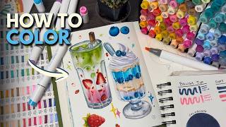 Learning how to color with alcohol markers | Ohuhu illustration