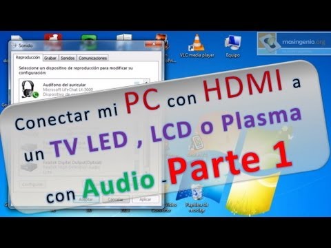 Fortaleza Viajero Imaginación Conectar mi PC con HDMI a un TV LED , LCD o Plasma con Audio -Parte 1 -  YouTube
