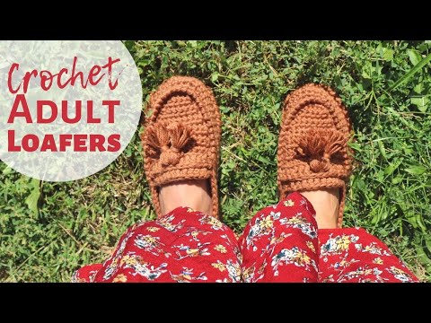 How To Crochet Adult Loafers / Shoes / Slippers