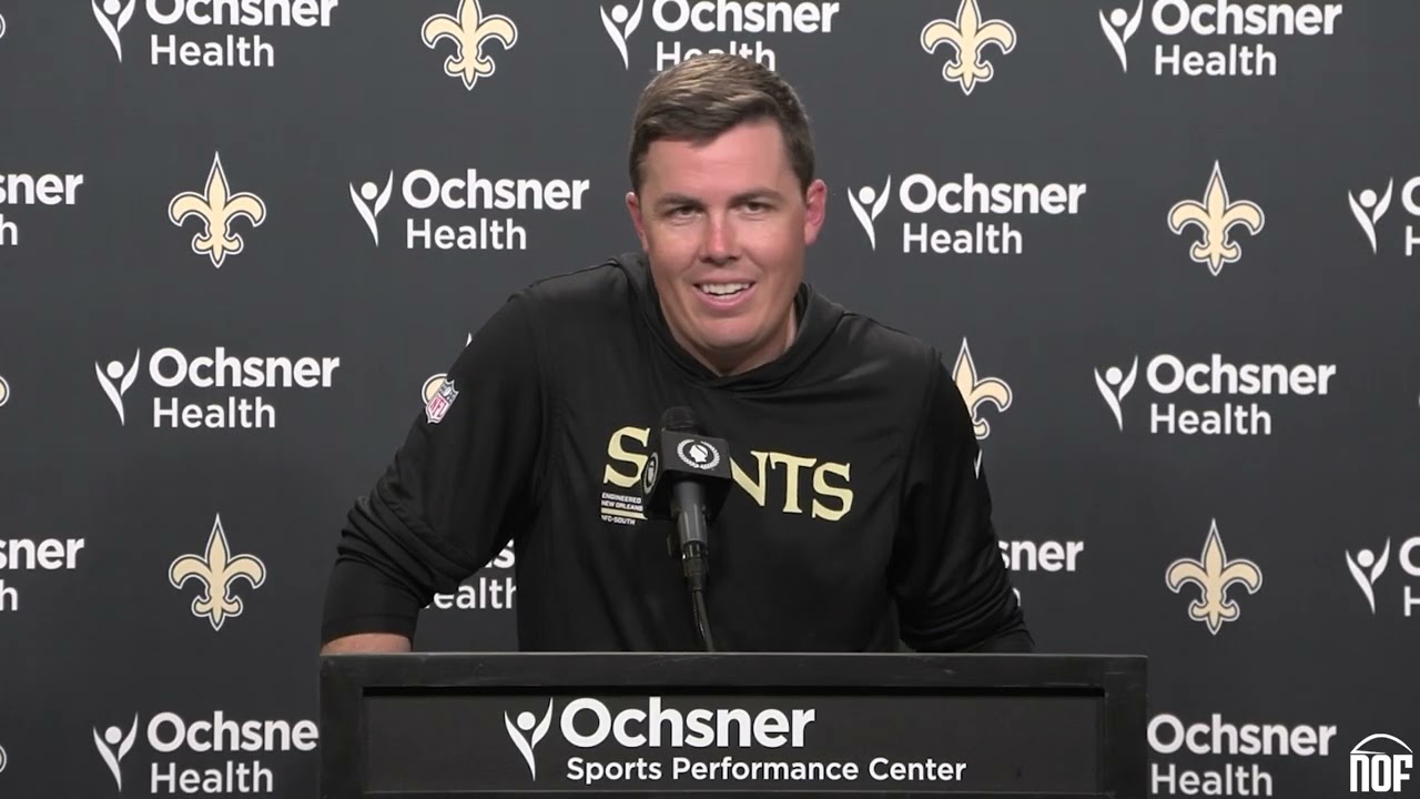 Saints HC Kellen Moore on Spencer Rattler's development, tush push, Dennis Allen and QB wristbands