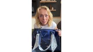 Rylee R. Packs Her Something Navy Twilly Jelly Tote For The Beach And Beyond...
