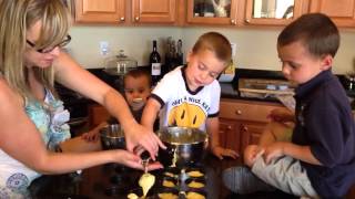 Maribeth And The Boys Making Cupcakes