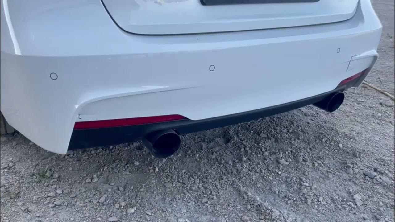 BMW F30 330e B48 exhaust | w/removed rear muffler | revved from idle to