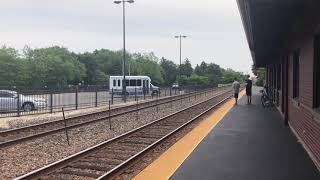 Metra MD-N train MP36PH 413 Arriving and Departing Northbrook