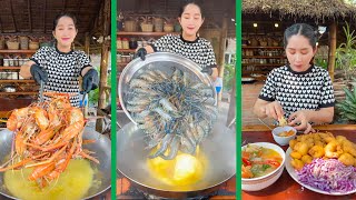 Chef Sros cook tasty River Prawn Butter Crispy and soup recipe | Cooking with Sros