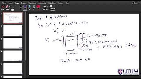 Fluid Mechanics Chapter 3: Revision for Test 1 (Past Year Test 1)