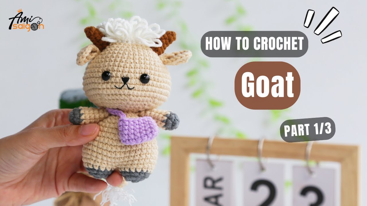 #834 Goat Amigurumi (1/3) | How To Crochet Animals Amigurumi | @AmiSaigon