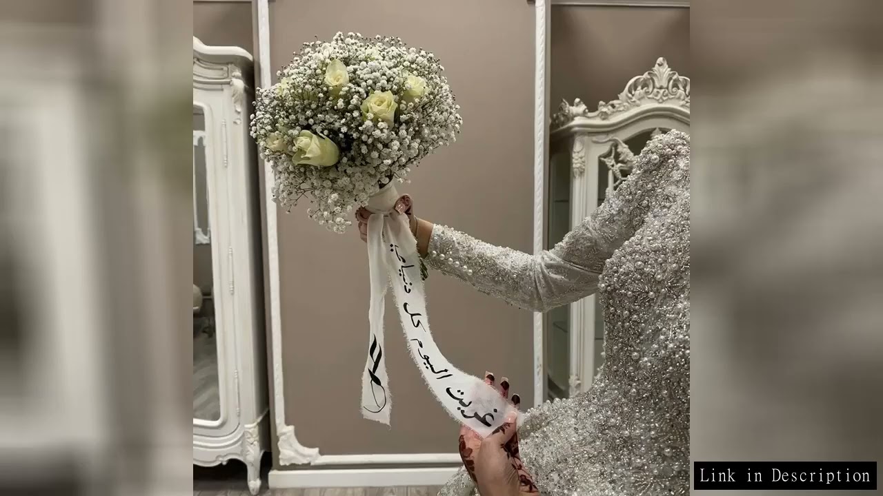 Custom Arabic Bridal Bouquet Ribbon Wrap Flowers Decor Wedding Ribbon Vowels Wedding Keepsake Bachel