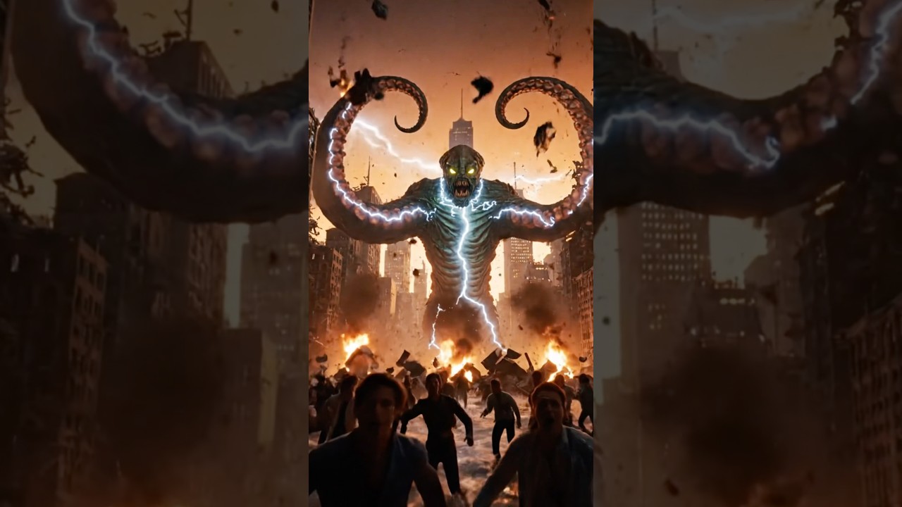 Ultra-realistic Kraken battle as a sea monster unleashes terror upon the city 