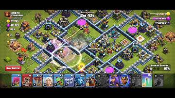 super wizard attack th13 || coc blimp super wizard invisible spell