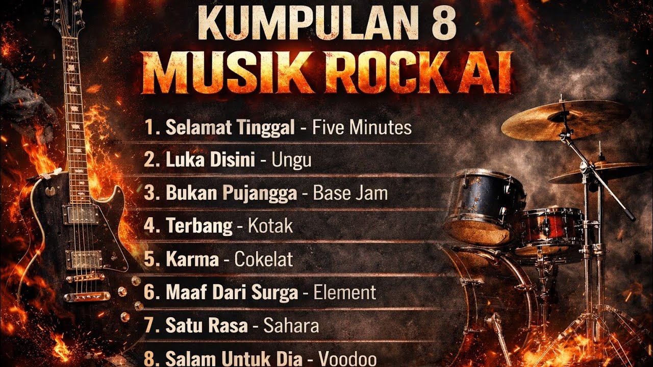 8 Lagu Rock Indonesia Legendaris Versi AI | Penuh Nostalgia