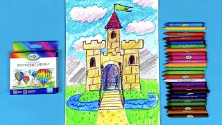 картинка: Как нарисовать ЗАМОК для Рыцаря - урок рисования Арт-проект