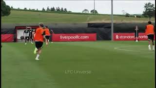 Liverpool FC - Inside Training Germany - Day 2 - Mac Allister x Szoboszlai partnership