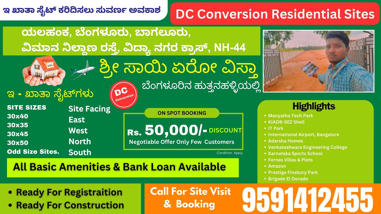 Sites in Bangalore 121 Sites DC Approved Plot for sale Bangalore