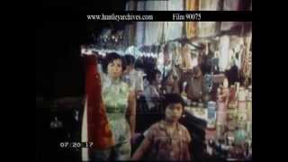 Singapore.  Market Stalls at night in March 1968 - Film 90075