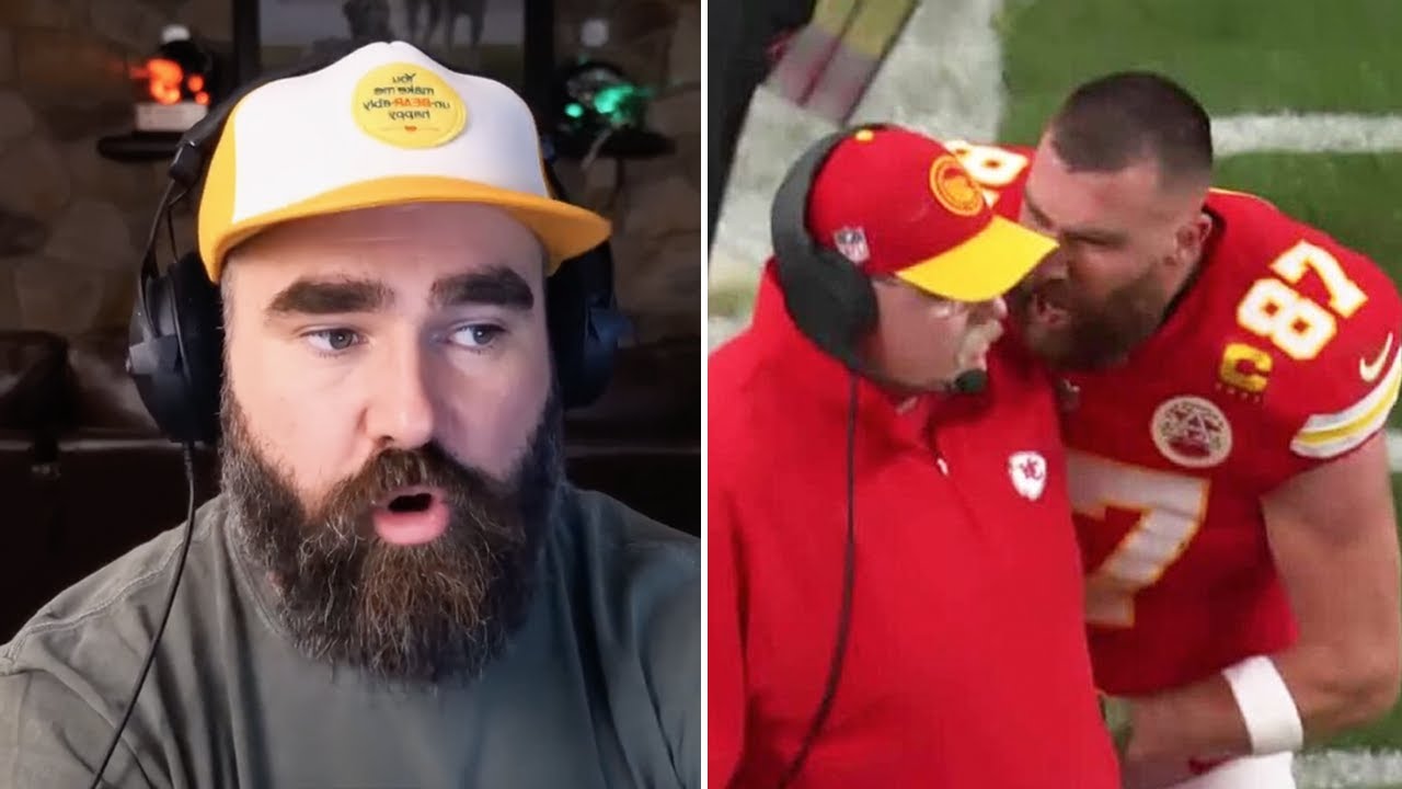 ⁣Jason Kelce REACTS to Travis ASSAULTING Andy Reid During Super Bowl