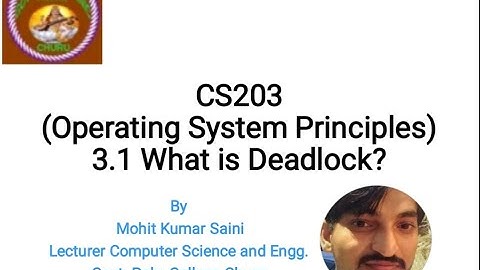 CS203 3.1 What is deadlock? By Mohit kumar saini GPC Churu