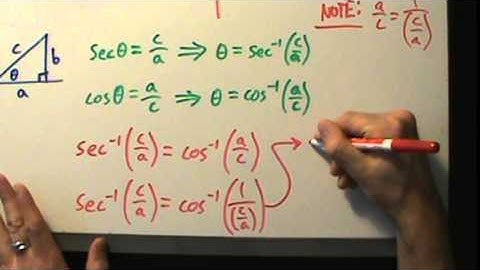 Trigonometry - Inverse Trig - Evaluating Inverse Secant with a Calculator
