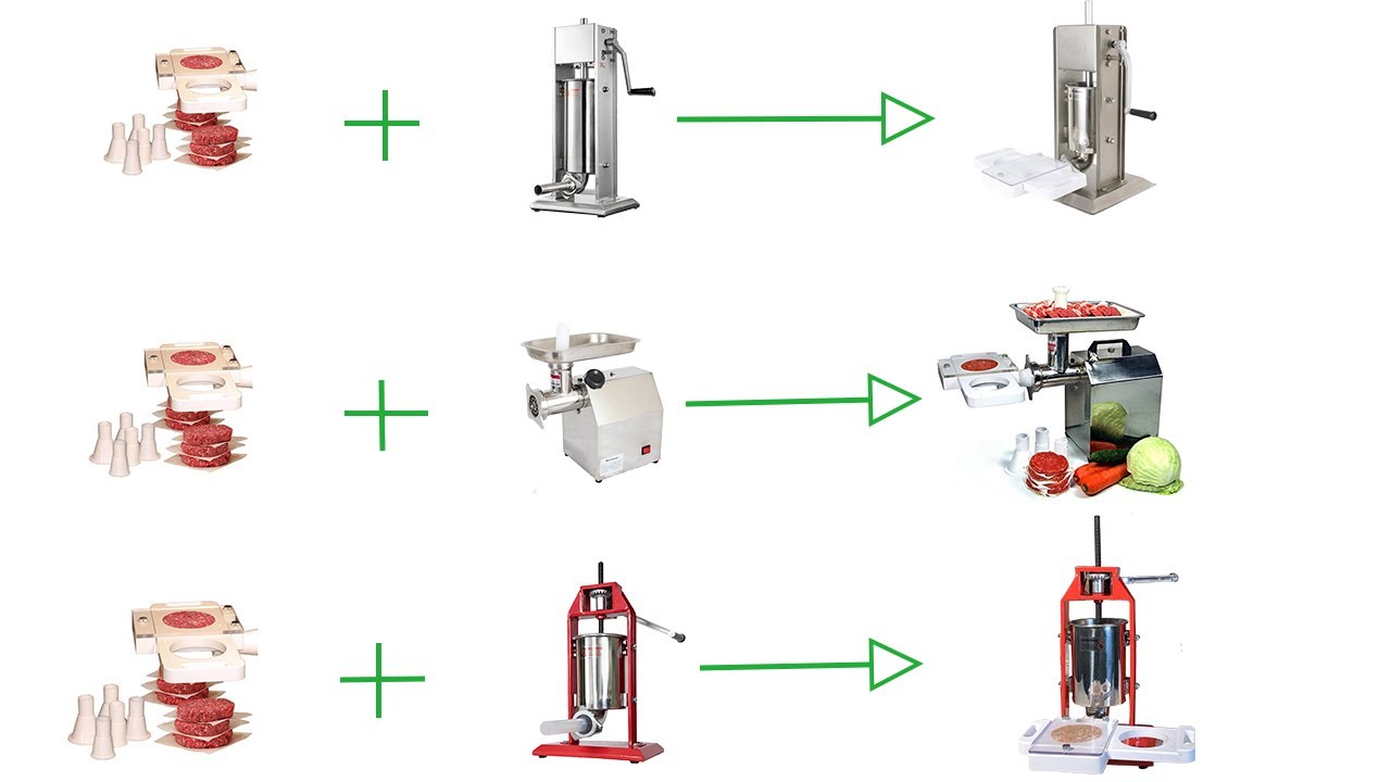 Sausage stuffer meat grinder patty attachment YouTube