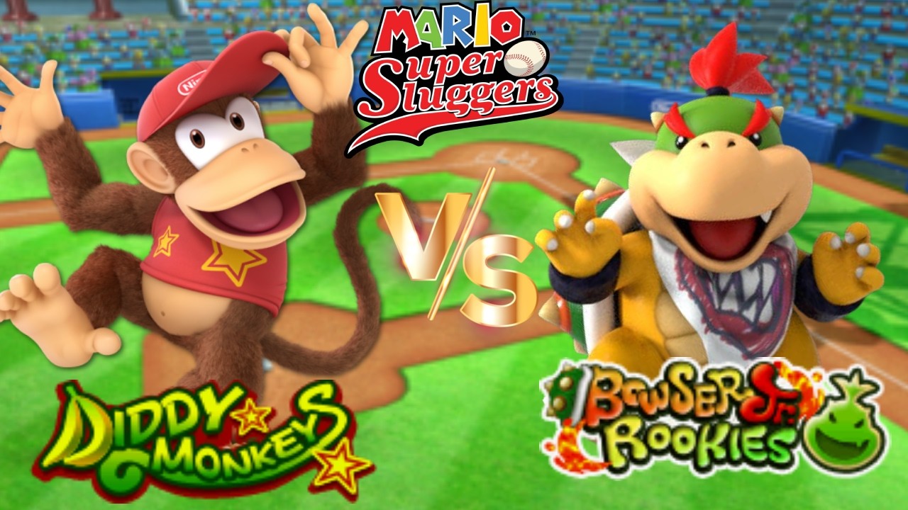 Super Mario Sluggers - Season 20 Game 15 Diddy vs Bowser Jr [Mario Stadium Day]