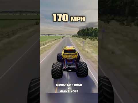 Monster Truck VS GIANT HOLES 🤯 #beamng #beamngdrive #beamngcrashes #viral