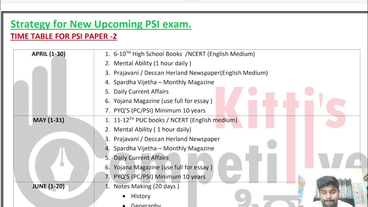 Strategy for PSI Exam(for New Notification or New Aspirants 