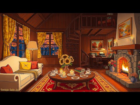 Vintage 1960s Oldies Playing In Another Room Soft Rain Fireplace Sounds To Study Reading Nook