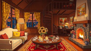 vintage 1960s oldies playing in another room📖soft rain & fireplace sounds to study & reading nook