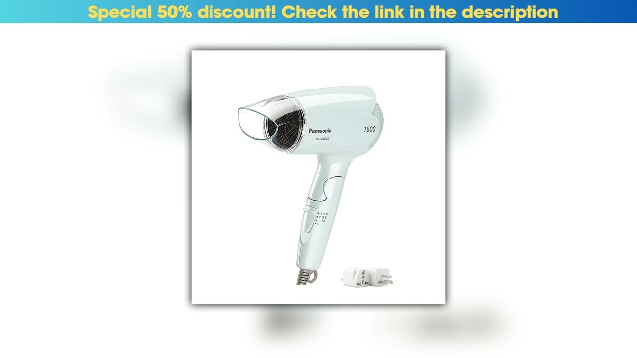 Slide Panasonic Hair Dryer 1600W Negative Ion Hair Care 3 Modes Lightweight and Portable Quiet Desi
