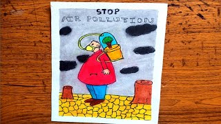 easy stop air pollution poster drawing step by step for school project#air pollution poster drawing