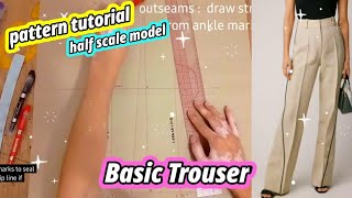 ✂️ How to Draft Basic Trouser × Pants Pattern Making × Sewing Tutorial Wealth