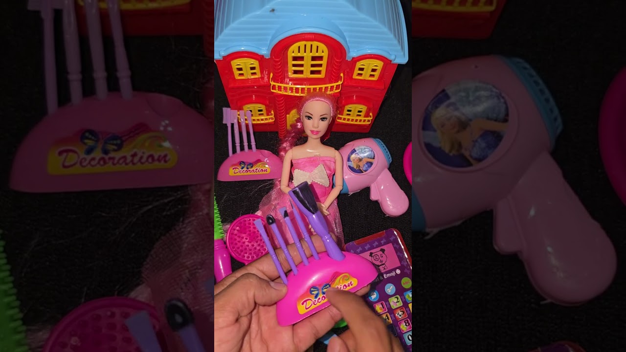Satisfying With Barbie Dolls Makeup Set Toys Asmr | Mini Mobile Toy With Doll Dream House Collection