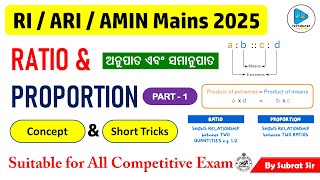 Ratio Proportion Full Concept With Short Tricks For Ri Ari Amin Mains 2025 All Competitive Exam