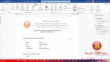 Muslim NRB Video Maiiling Merge @muslimnrb #muslimnrb #belajar Mailings Merge di Office Word, Excel