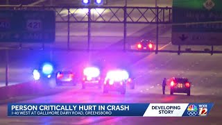 Greensboro car crash on I-40 westbound sends one person to the hospital, authorities say